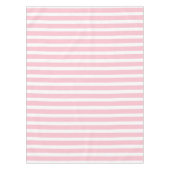 シンプルピンクと白のストライプパターン  テーブルクロス (正面)