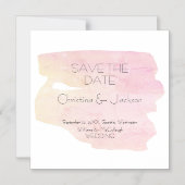 シンプルピンクと黄色の水の色のスワップ結婚ズ マグネット招待状 (正面)