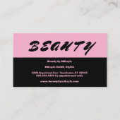 シンプルピンクと黒の髪のスタイル爪、 ネイル美しい 名刺 (正面)