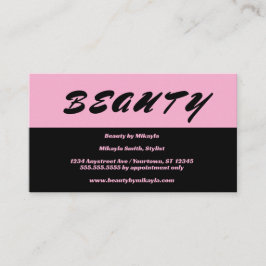 シンプルピンクと黒の髪のスタイル爪、 ネイル美しい 名刺