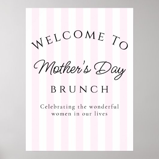 シンプルピンクのお母さんの日のウェルカムサインのポスター ポスター (正面)