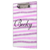 シンプルピンクのパステルの水の色あなたの名前を追加カスタムする クリップボード (左)