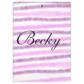 シンプルピンクのパステルの水の色あなたの名前を追加カスタムする クリップボード (裏面)