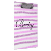 シンプルピンクのパステルの水の色あなたの名前を追加カスタムする クリップボード (右)
