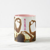 シンプルピンクのフローラファミリー写真 マグカップ (中央)