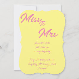 シンプルピンクのモダンブライダルシャワー招待 セーブザデート