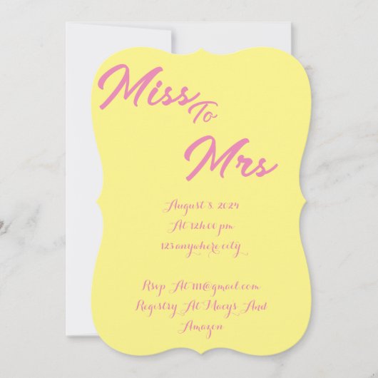 シンプルピンクのモダンブライダルシャワー招待 セーブザデート (正面)