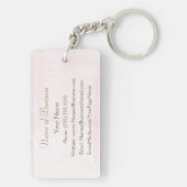 シンプルピンクの水の色のエレガント金ゴールド キーホルダー (裏面)