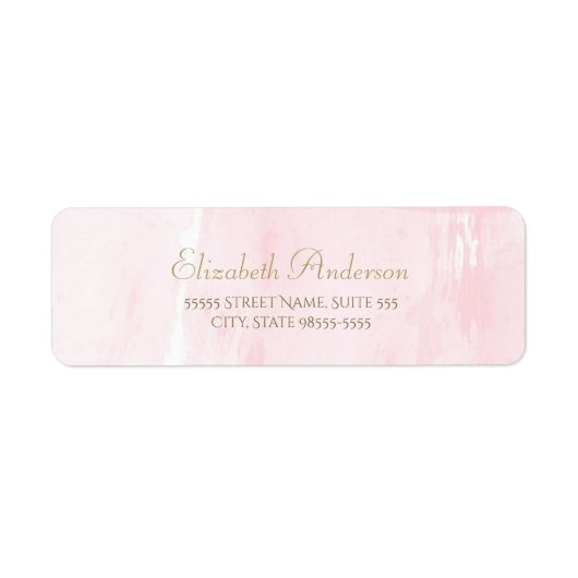 シンプルピンクの水の色のエレガント金ゴールド ラベル (正面)