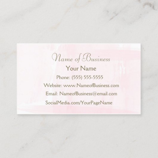 シンプルピンクの水の色のエレガント金ゴールド 名刺 (裏面)