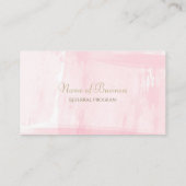 シンプルピンクの水色のエレガント金ゴールド文字紹介 紹介カード (裏面)