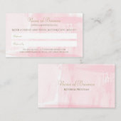 シンプルピンクの水色のエレガント金ゴールド文字紹介 紹介カード (正面/裏面)