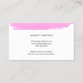 シンプルピンクの水色のブラシストローク 名刺 (裏面)