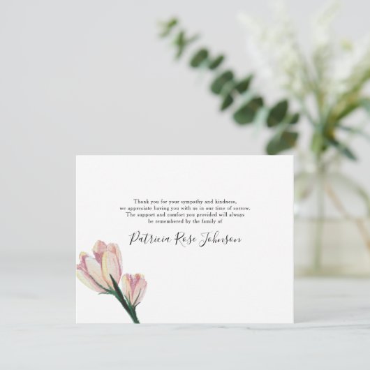 シンプルピンクの花葬追悼記念 サンキューカード (スタンド正面)