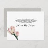 シンプルピンクの花葬追悼記念 サンキューカード (正面/裏面)