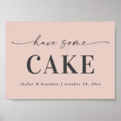 シンプルピンクはケーキの結婚看板だ ポスター (正面)