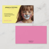 シンプルピンクアンドイエローキッド顔絵画ズ 名刺 (正面/裏面)