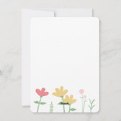 シンプルピンクイエローワイルドフラワー誕生日カード シーズンカード (裏面)
