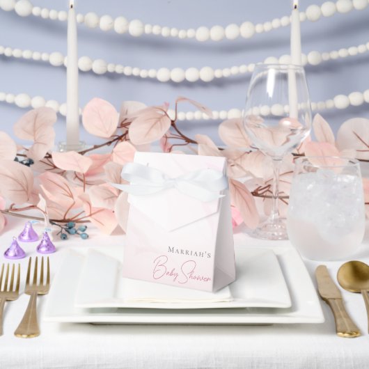 シンプルピンクウォーターの色の弓のベビーシャワー特典ボックス フェイバーボックス (ウェディング)