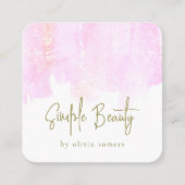 シンプルピンクウォーター美しいスクエア スクエア名刺 (正面)