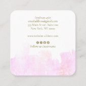 シンプルピンクウォーター美しいスクエア スクエア名刺 (裏面)