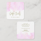 シンプルピンクウォーター美しいスクエア スクエア名刺 (正面/裏面)