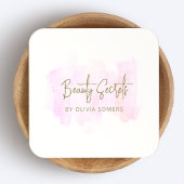 シンプルピンクウォーター美しい スクエア名刺