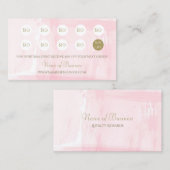 シンプルピンクウォーター色エレガント金ゴールドスクリプトロイヤリティ ロイヤリティカード (正面/裏面)