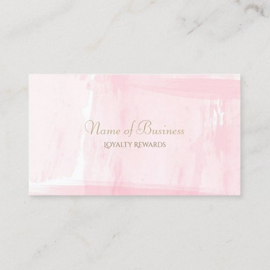 シンプルピンクウォーター色エレガント金ゴールドスクリプトロイヤリティ ロイヤリティカード (裏面)