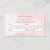 シンプルピンクウォーター色スエレガントクリプトアポイントメント 予約カード (正面)