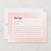 シンプルピンクウォーター色ブライダルシャワーレシピ (正面)