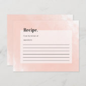 シンプルピンクウォーター色ブライダルシャワーレシピ (正面/裏面)