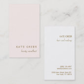 シンプルピンクエレガントとスタイリッシュメイクアップアーティスト 名刺 (正面/裏面)