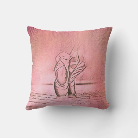 シンプルピンクエレガントバレエシューズオンポイント クッション (裏面)