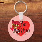 シンプルピンクエレガントバレンタイン、甘いクラッシュ キーホルダー (正面)