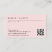 シンプルピンクエレガントプロフェッショナルQRコードモダン 割引カード (裏面)