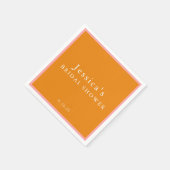 シンプルピンクオレンジカスタムヴィンテージブライダルシャワー スタンダードカクテルナプキン (角)