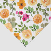 シンプルピンクオレンジフローラ誕生日パーティー 薄葉紙 (詳細)