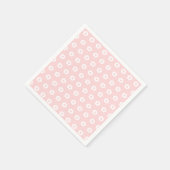 シンプルピンクガーリーかわいらし花柄 スタンダードカクテルナプキン (角)
