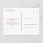 シンプルピンクガールフォトコラージュ誕生 案内ポストカード (裏面)