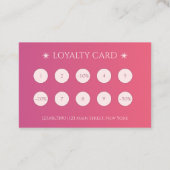シンプルピンクグラデーションメイクアップアーティストマーケティング ロイヤリティカード (裏面)