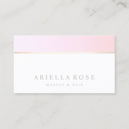 シンプルピンクグラデーション美しいサロン 名刺 (正面)