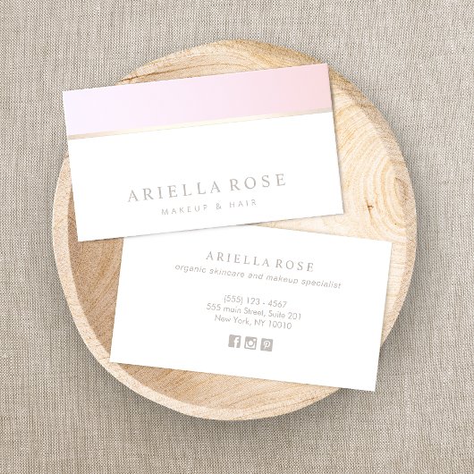 シンプルピンクグラデーション美しいサロン 名刺
