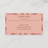 シンプルピンクグルービーレトロ渦巻き 名刺 (裏面)