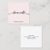 シンプルピンクシグネチャースクリプトスクウェア スクエア名刺 (正面/裏面)