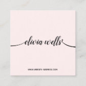 シンプルピンクシグネチャースクリプトスクウェア スクエア名刺 (正面)