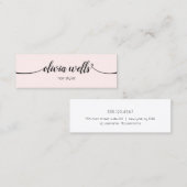 シンプルピンクシグネチャースクリプトミニミニビジネス スキニー名刺 (正面/裏面)