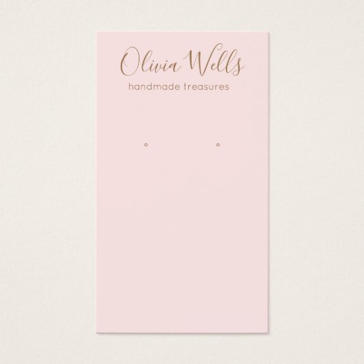 シンプルピンクスクリプトイヤリングディスプレイカード (正面)