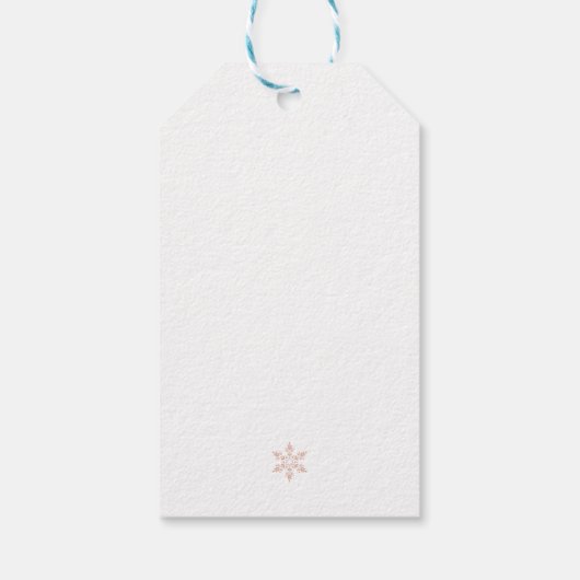 シンプルピンクスノーフレーククリスマス ギフトタグ (裏面)