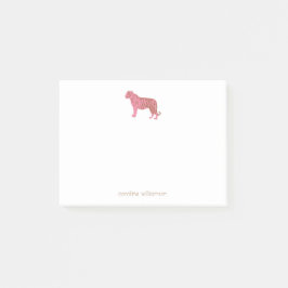 シンプルピンクタイガーアート文パーソナライズされた具  ポストイット